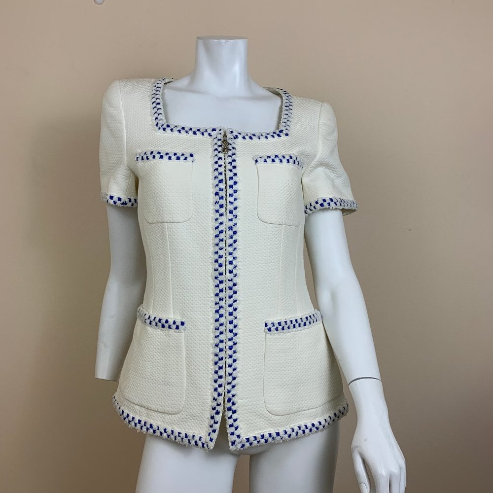 Vintage Escada White Formal Short Sleeve Jacket